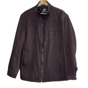 Louis Feraud Men's ‎ Brown  Jacket  Pockets Zip -Up Style Size XL